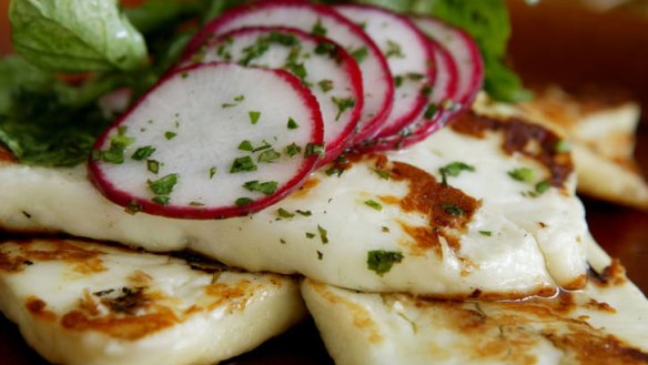 Luke Mangan's haloumi with radish.