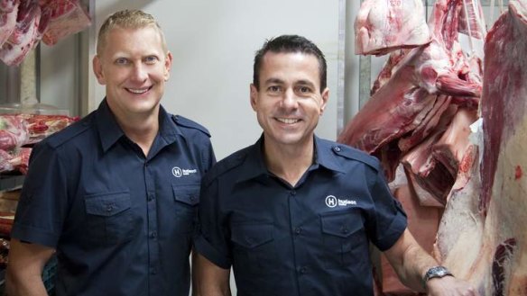 Cutting edge butchers Jeff Winfield (left) and Colin Holt.