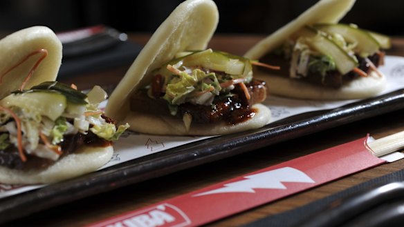 Pork belly buns at Akiba.