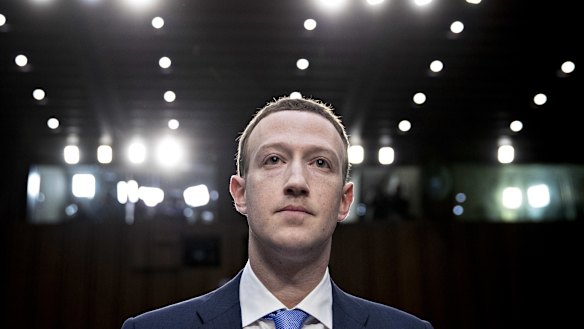 Mark Zuckerberg, Facebook CEO and founder, at a US Senate committee hearing.