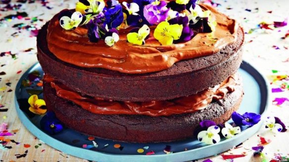Paleo showstopper: Chocolate ganache birthday cake.