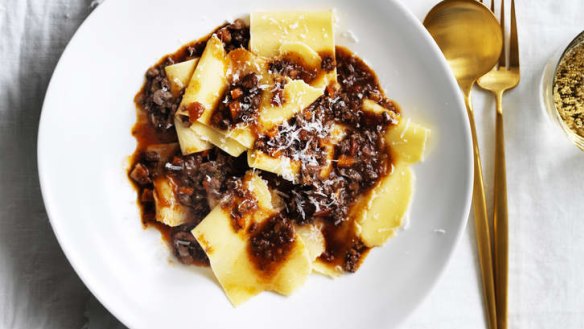 Wagyu bolognese with hand-cut pasta.