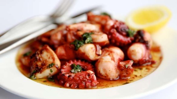 Go-to dish ... marinated grilled octopus.