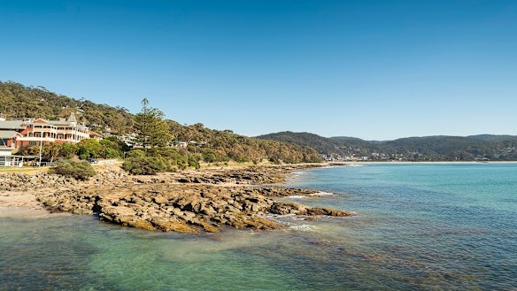 View across the water to the Grand Pacific Hotel in Lorne.