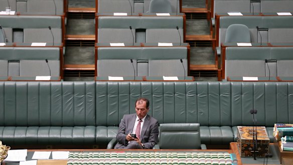 Special Minister of State Mal Brough after question time on Monday.