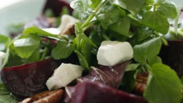 Baby beetroot, fetta and watercress salad