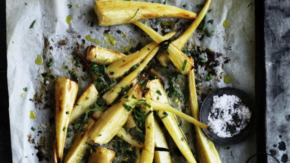 Aromatic: Roast parsnips with mint gremolata.