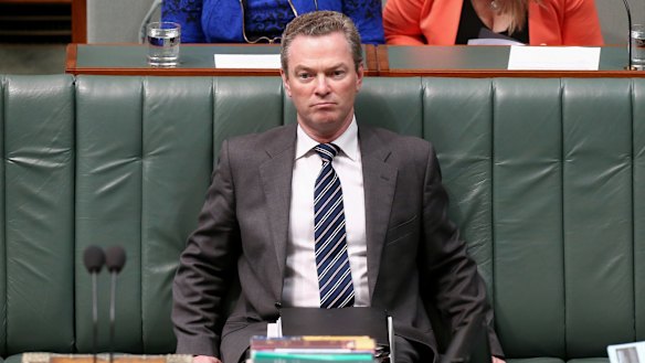Leader of the House Christopher Pyne arrives for question time on Tuesday.
