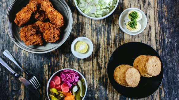 Rockwell & Sons's fried chicken dinner.