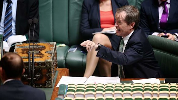 Opposition Leader Bill Shorten during Question Time. Photo: Alex Ellinghausen