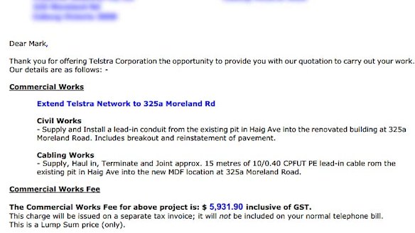 Telstra in dispute with customer over costly landline installation