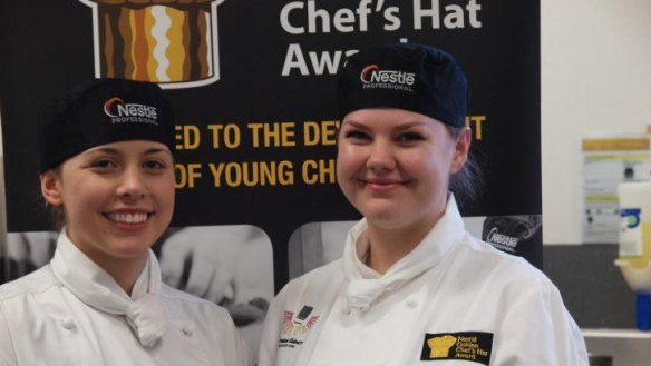 Amanda Polsen and Georgia Harrison who have won the ACT Nestle Golden Chef title.
