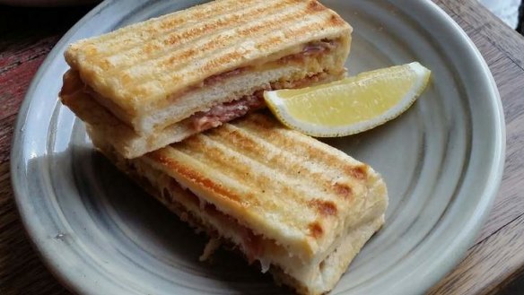 Prosciutto and emmental toasties with a kick of cayenne.