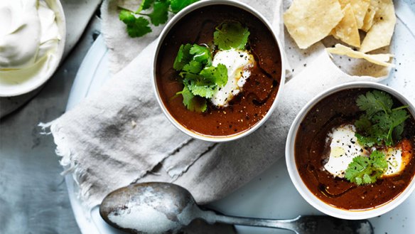 Mexican flavour: Sweet potato, chilli and lime soup.