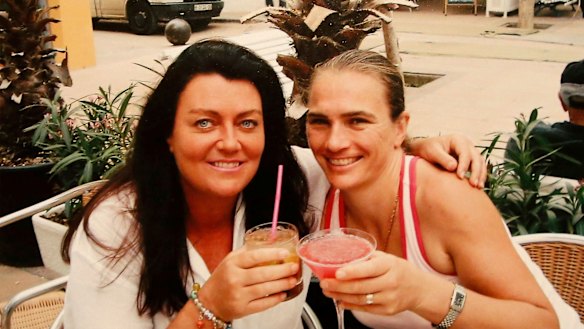 Belinda and Helen on holiday in Spain.