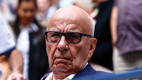 Rupert Murdoch at the US Open tennis tournament on Sunday: Could his takeover of Sky be thwarted for a second time?