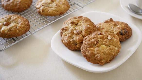 White chocolate and date biscuits.