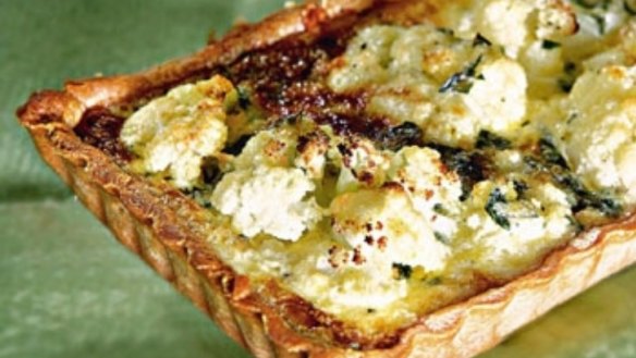 Cauliflower and tarragon tart