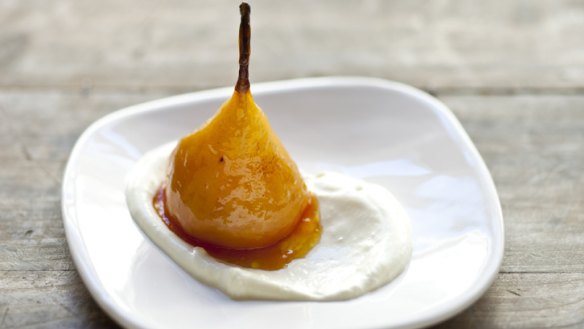 The pear recipe can be adapted with different fruit, such as apples or even quinces.