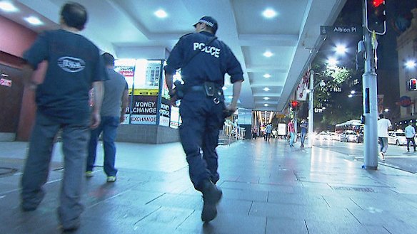 Police patrol George Street on December 22.