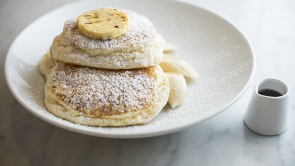 Enjoy Bills hotcakes at your own breakfast table or in bed.