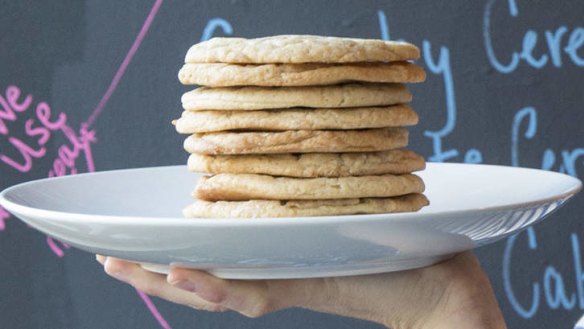 A stack of Christina Tosi's whisky maple cookies for the Singleton Whisky & Sugar Bar.