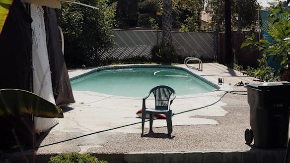 The swimming pool at Rodney King's home, where he was found dead.