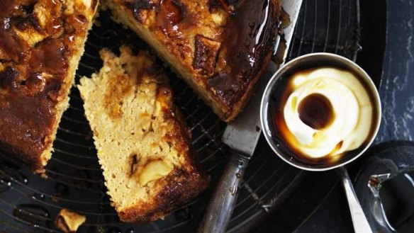 Sticky treat: Apple brandy syrup cake with orange zest