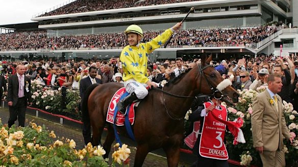 "Magical" ... Dunaden jockey Christophe Lemaire on his Melbourne Cup victory.