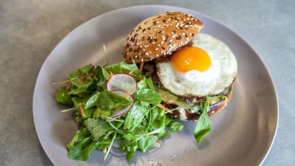 Satisfying: Brioche bun breakfast burger.