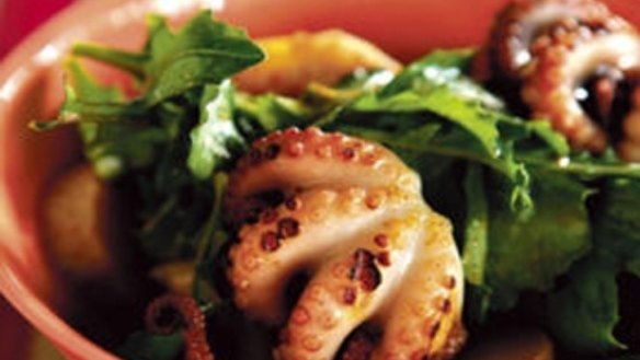 Warm baby octopus and potato salad