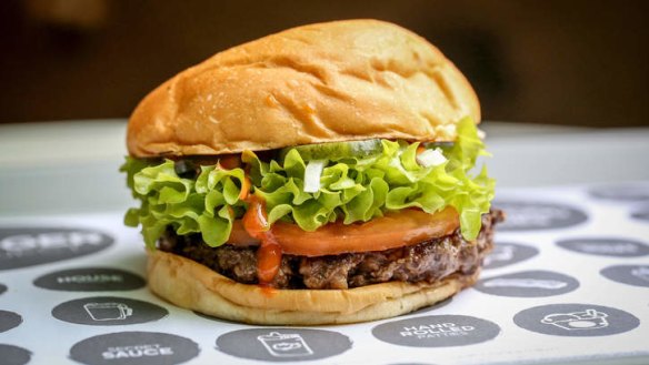 The classic burger served at Burger Project in Melbourne.