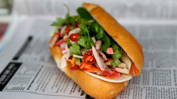 Join the queue ...  Banh mi from Marrickville Pork Roll.