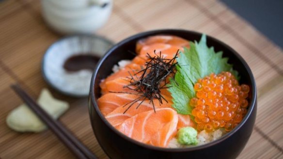 Adam Liaw's salmon oyakodon.