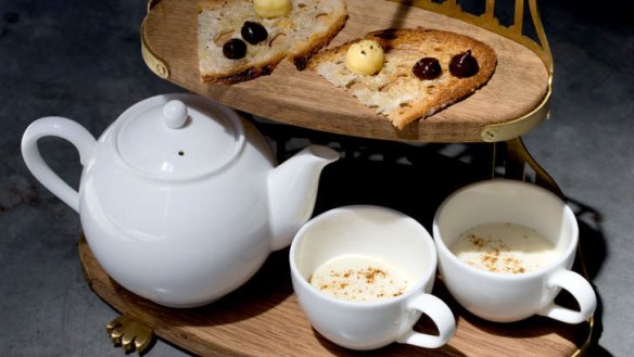 Go-to dish: English breakfast tea and toast - wild mushroom tea, gentleman's relish and bone marrow toast.