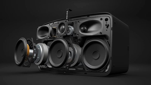 Three tweeters and three mid-woofers sit inside.