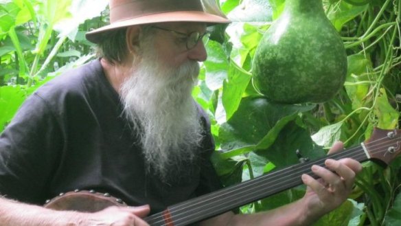 Larry O'Shea playing the banjo.