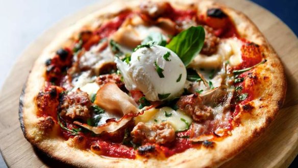 The B.F.B brekkie pizza - crack the egg and away you go.