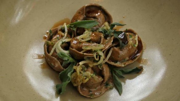 Duck and porcini tortellini.