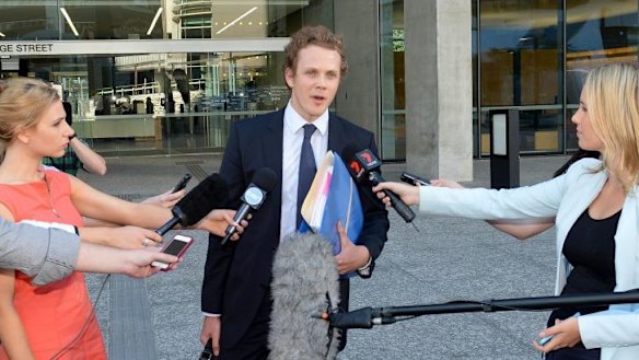 Dan Rogers, lawyer for suspected terrorist Omar Succarieh, speaks to the media outside court.