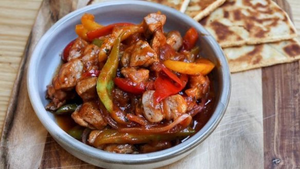The pork bekri is reminiscent of a sweet and sour dish.
