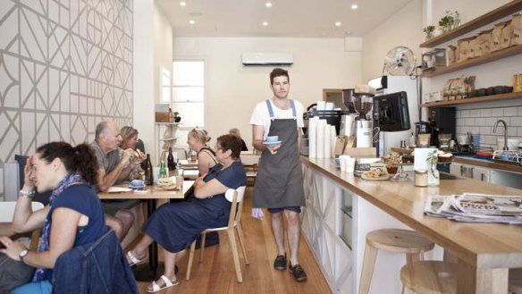 Modern touch: The cafe's light interior.