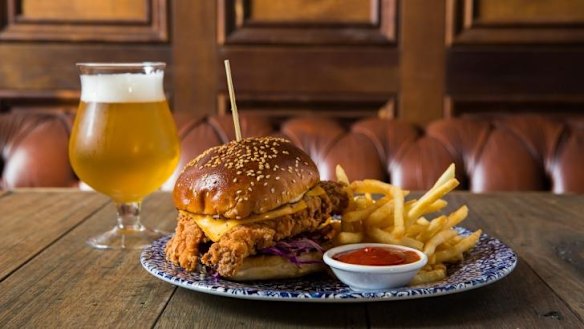 Try the buttermilk fried-chicken burger.