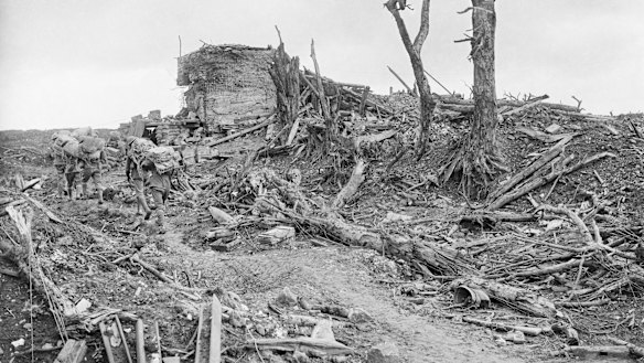 The devastated area near  Pozieres.