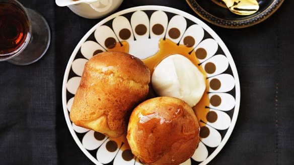 Rum babas with cream.