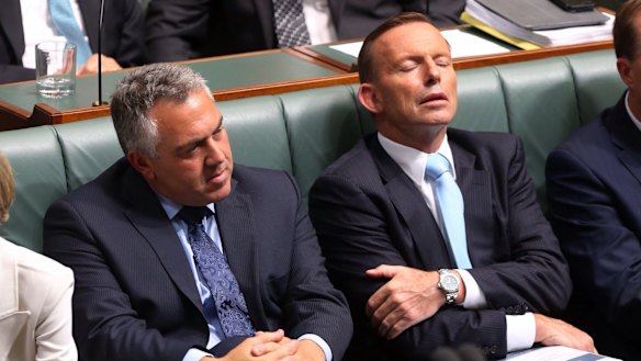 Prime Minister Tony Abbott and Treasurer Joe Hockey in Question Time on Monday.