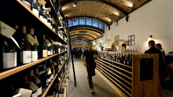 Best cellar: A vaulted ceiling towers over the racked wines.
