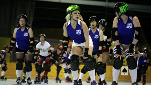 Victorian Roller Derby League during training in Sunshine.
