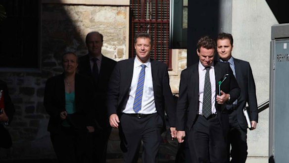 Rules are rules ... James Warburton outside court yesterday. His knowledge of Channel Seven bars him from working for a rival this year.