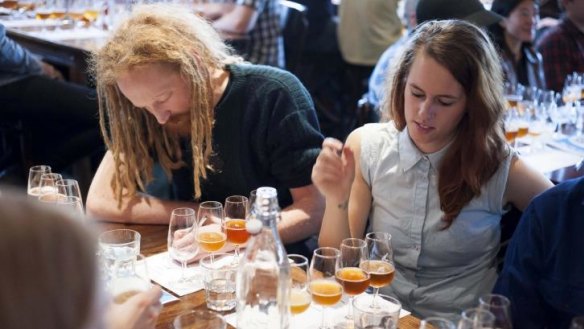 Take note: Beer tasting at the festival.